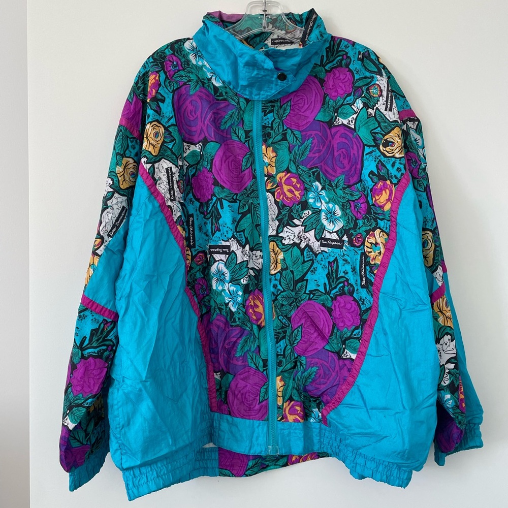 Vintage 80s Jacket Windbreaker - Colorful Retro Throwback Oversized Style